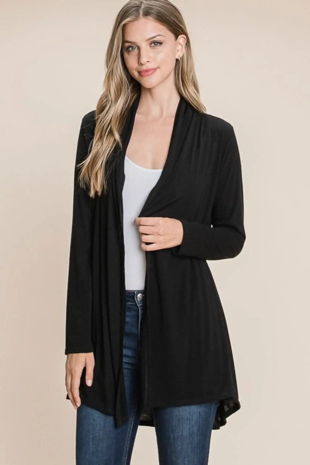Chic open front knit cardigan - Love Salve